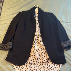 Black polyester blazer